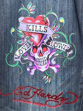 NWT Ed Hardy Women’s Size 14 Skinny Jeans Indigo Skull Heart Y2K